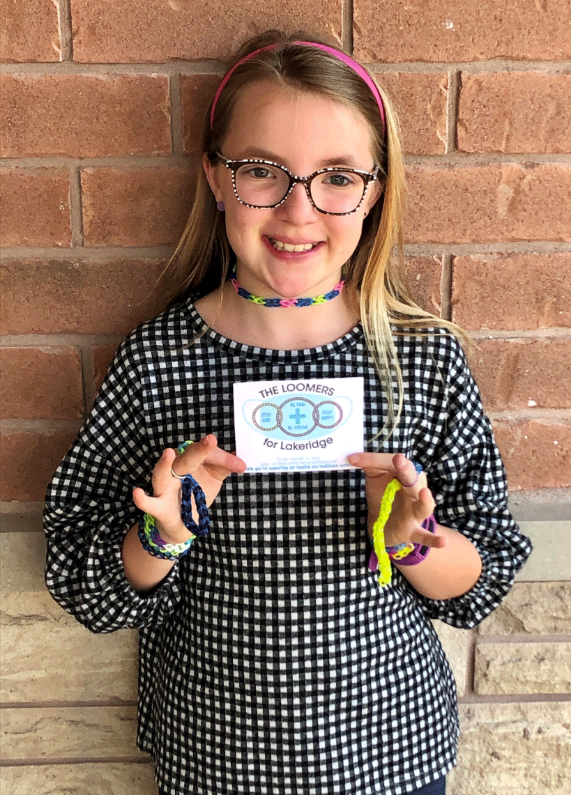 10-year-old Merryn and her beautiful Rainbow Loom bracelets supporting Lakeridge Health Oshawa Hospital