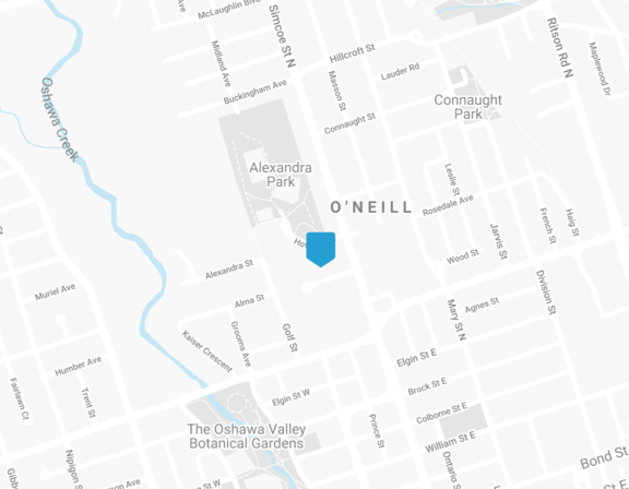 Map of Oshawa Hospital Office - Main Mailing Address